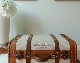 Personalized Keepsake Trunk Storage Solution for Wedding Memory Box Storage Chest Organization Ideas for Bedroom Decorative Piece Custom
