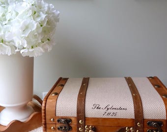 Personalized Keepsake Trunk- Medium, Memory Box, Wedding Keepsake Box Anniversary Gift Bridal Shower Gift Gift For Couple Vow Vault Heirloom