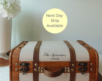 Wedding Keepsake Trunk- Medium, Personalized Bridal Memory Box, Card Box, Heirloom Chest, Custom Wedding Storage, Wedding Gift