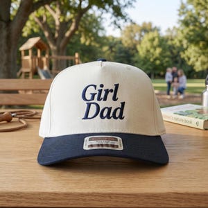Girl Dad Embroidered Trucker Hat: Meaningful Father's Day Gift, Navy Blue Snapback