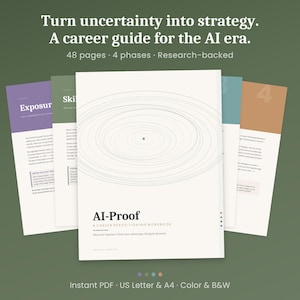 AI-Proof Career Repositioning Workbook, 48-Page Printable Career Planner