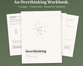 Stop Overthinking Workbook Printable, Rumination Journal, Decision Paralysis PDF