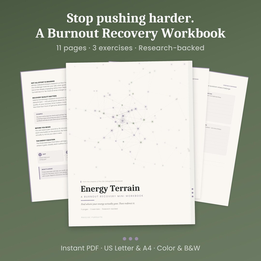 Burnout Recovery Workbook Printable, Stress Management Journal, Mental ...
