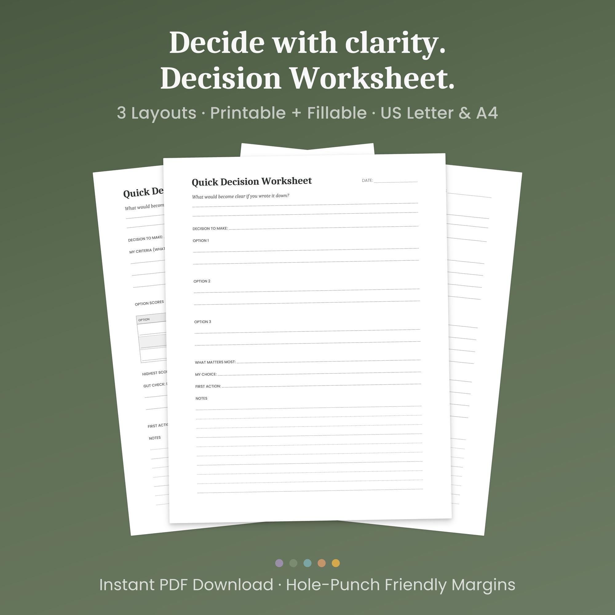 Weighted Paths Worksheet.pdf Decision Worksheet Printable, 3 Layouts, Pros Cons & Weighted Options ...