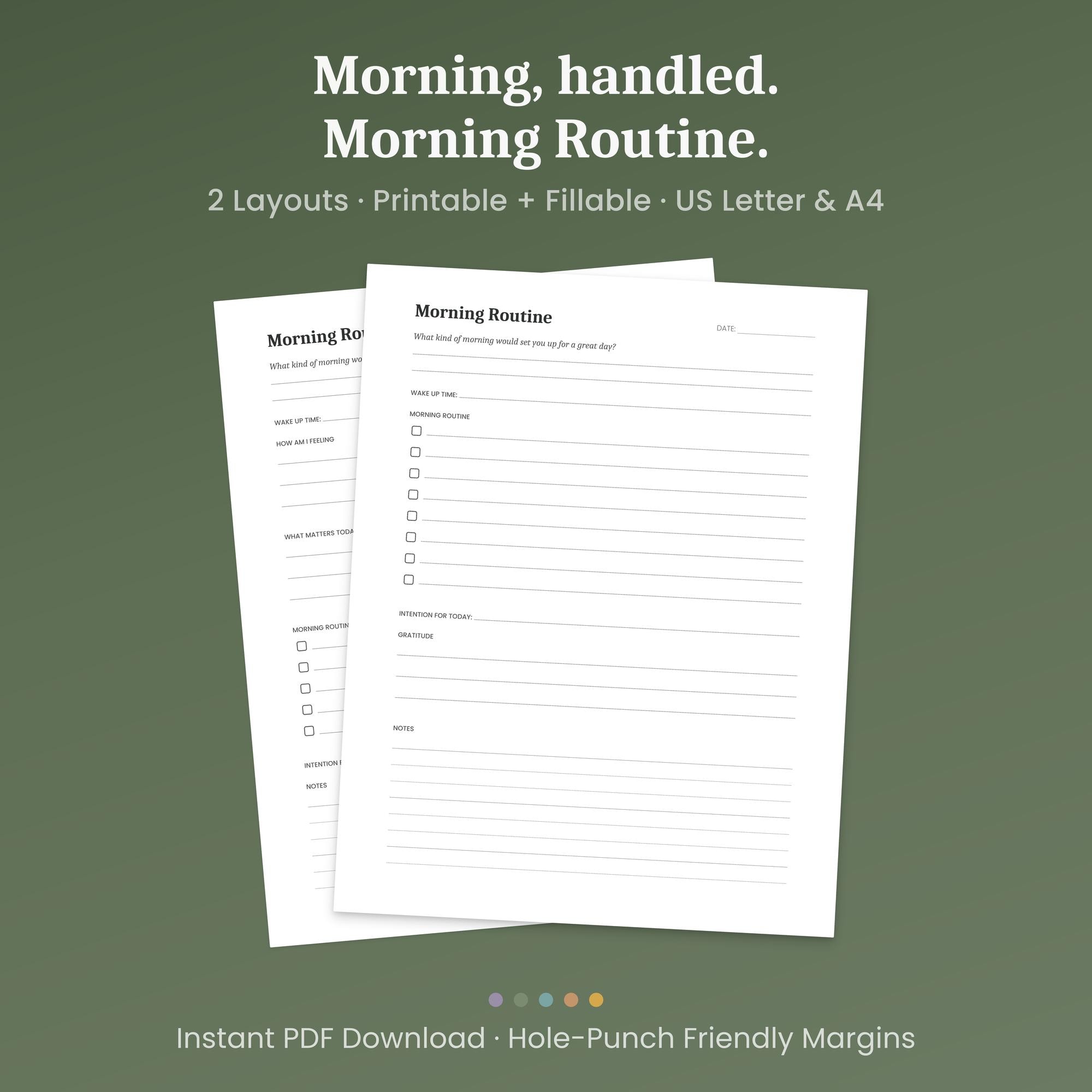 Fillable Routine Worksheet Morning Routine Printable, 2 Layouts, Checklist & Reflection, Fillable ...