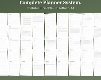 Pakiet „Produktywność osobista” do druku, 18 szablonów i 46 układów, planer PDF do wypełnienia, format A4 Letter