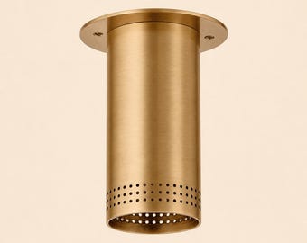 Handmade Brass Perforated Ceiling Light - Mid Century Sputnik Fixture