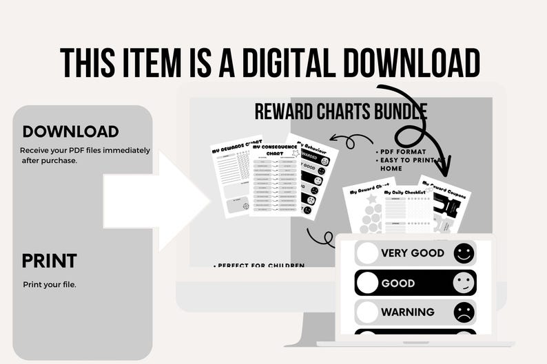 Editable Reward Chart Bundle for Kids | Printable Behaviour & Chore ...
