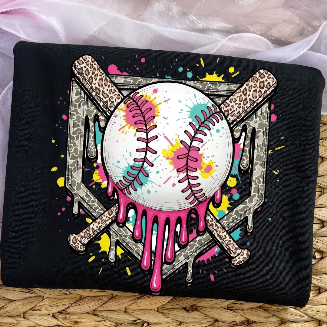 Ink Splatter Baseball Dripping Paint Baseball PNG, Color Splash Sports Graphic for Shirts ...
