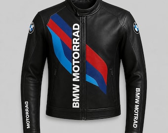 Black White Leather Motorcycle Jacket | CE Armored Biker Gear