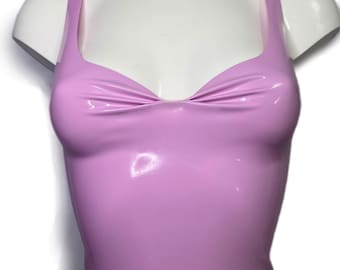 Sweetheart Latex Crop Top, Handmade Natural Latex Top.