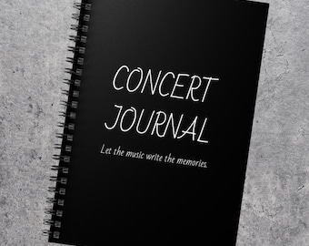 Cuaderno de espiral para diario de conciertos / Cuaderno de memorias musicales con líneas rayadas