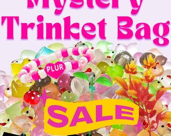 Bolsa de baratijas para festivales: paquete de regalo Kandi Rave con brotes, baratijas, pulseras Kandi y hongos de cristal. Bolsa de regalos para festivales EDM.