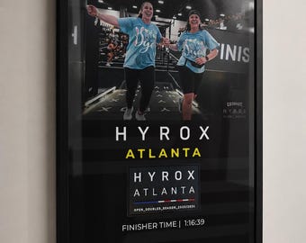 Custom HYROX Finisher Poster – 11x14 Personalized Race Wall Art | HYROX Fitness Poster | Finisher Patch Display Frame Print