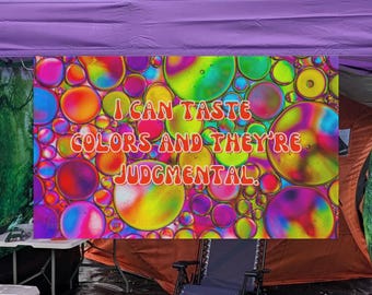 Puedo saborear los colores y son críticos Bandera / Psicodélico / Tótem rave / Festival de música