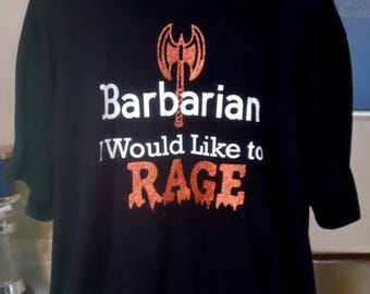 Dungeons and Dragons Barbarian custom tshirt