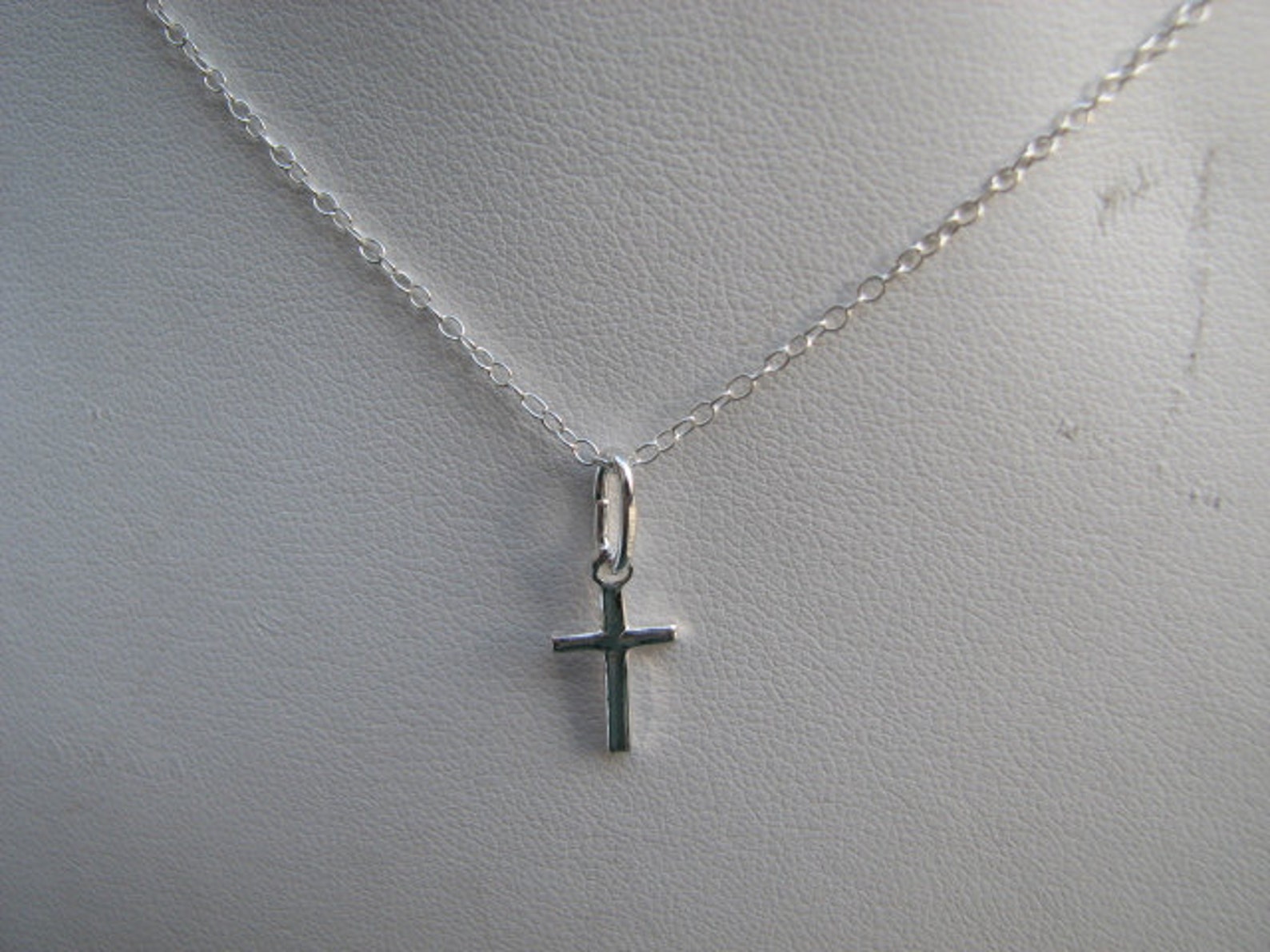 mini cross necklace silver