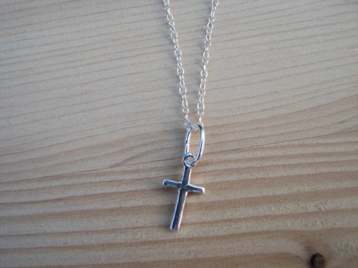 mini cross necklace silver