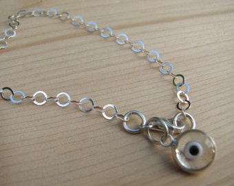 Diamant transparante boze oog Charm armband in zilver