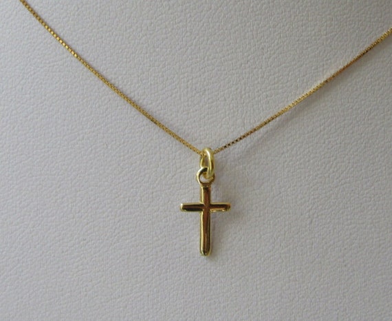 14k Yellow Gold Cross Charm Rope Chain Necklace 4mm 22'' Pendant 14kt – G  Bar