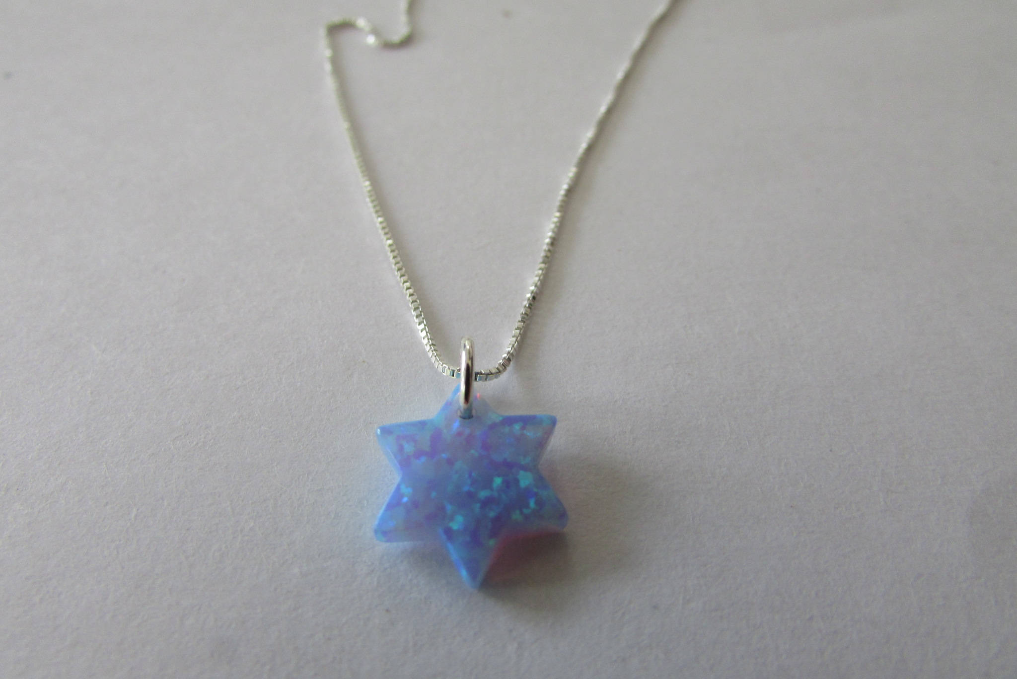 Sterlingsilber Jüdisch Stern Von David Blau Türkis Feuer Opal Kristalle