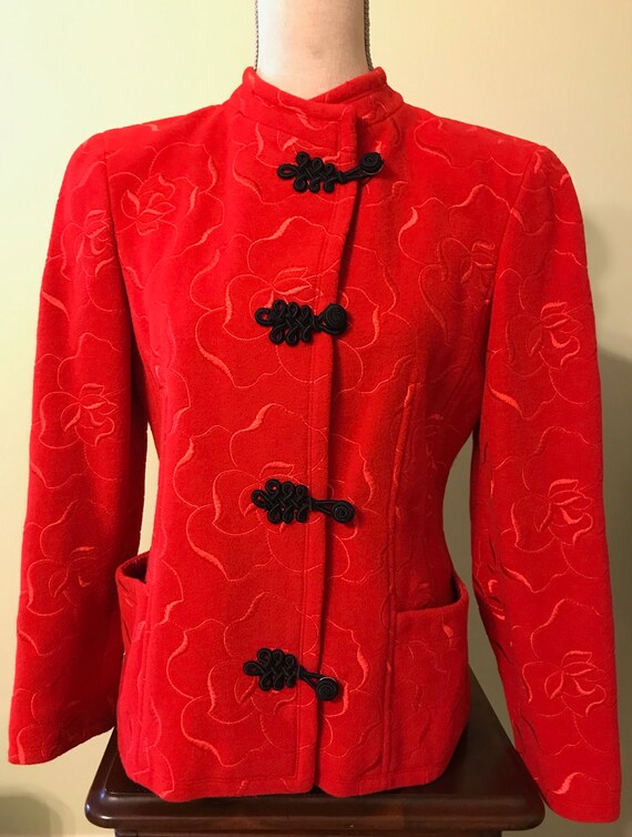 Vintage 1990’s Ungaro Red Wool Jacket - image 1