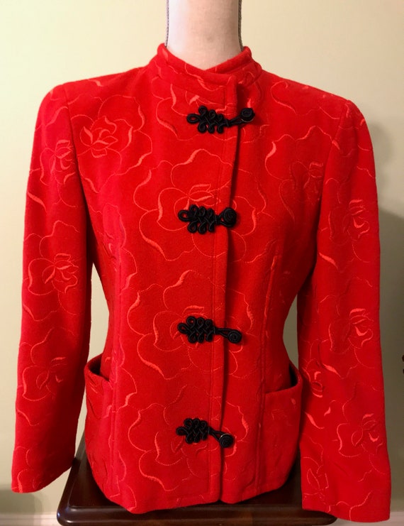 Vintage 1990’s Ungaro Red Wool Jacket - image 6