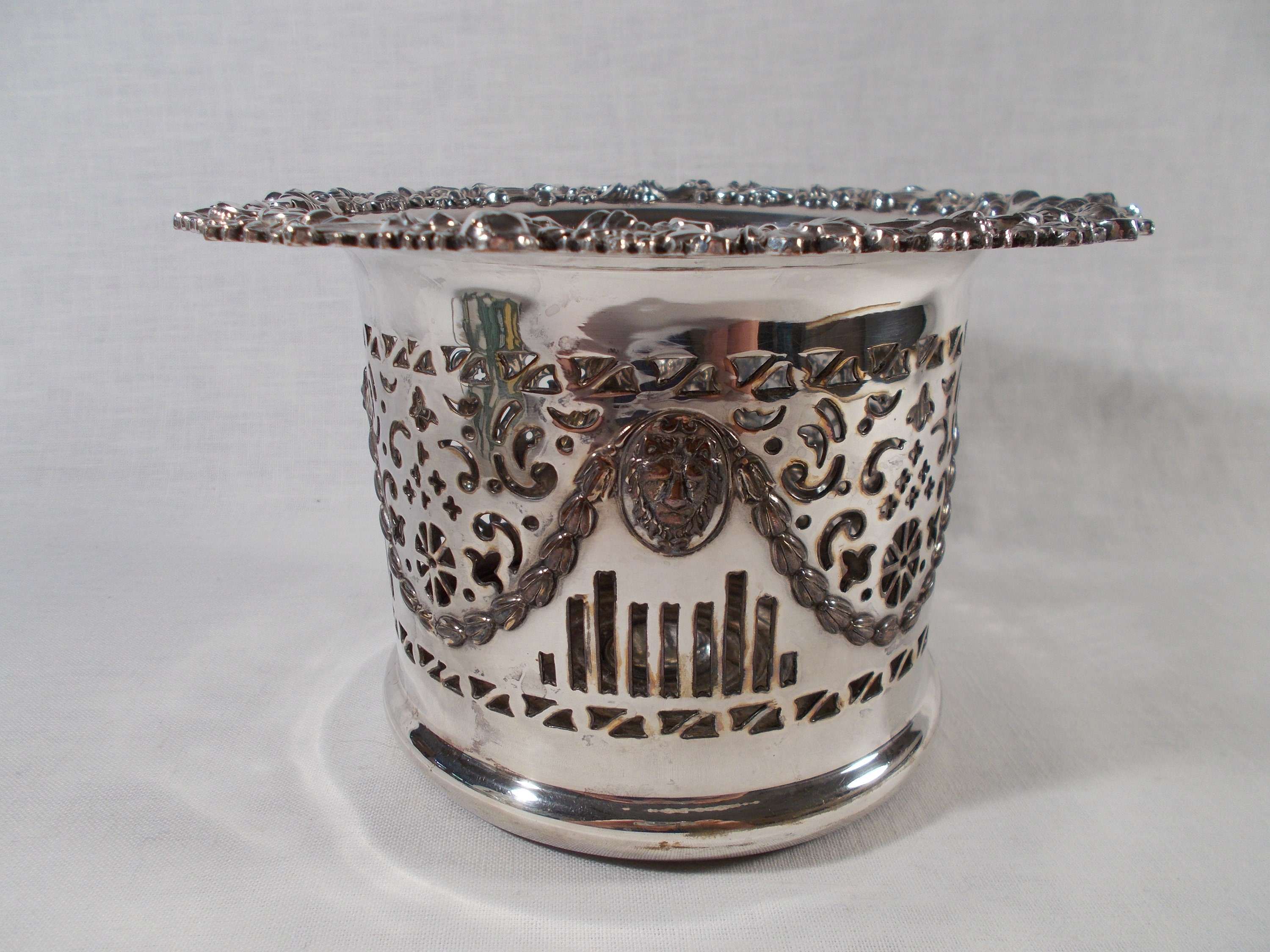 Antique English Silver Plated Wine Coaster