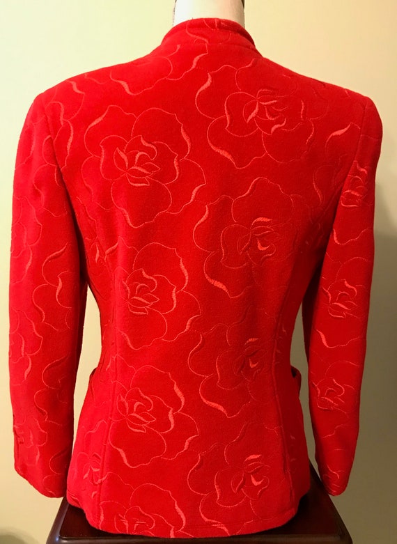 Vintage 1990’s Ungaro Red Wool Jacket - image 2