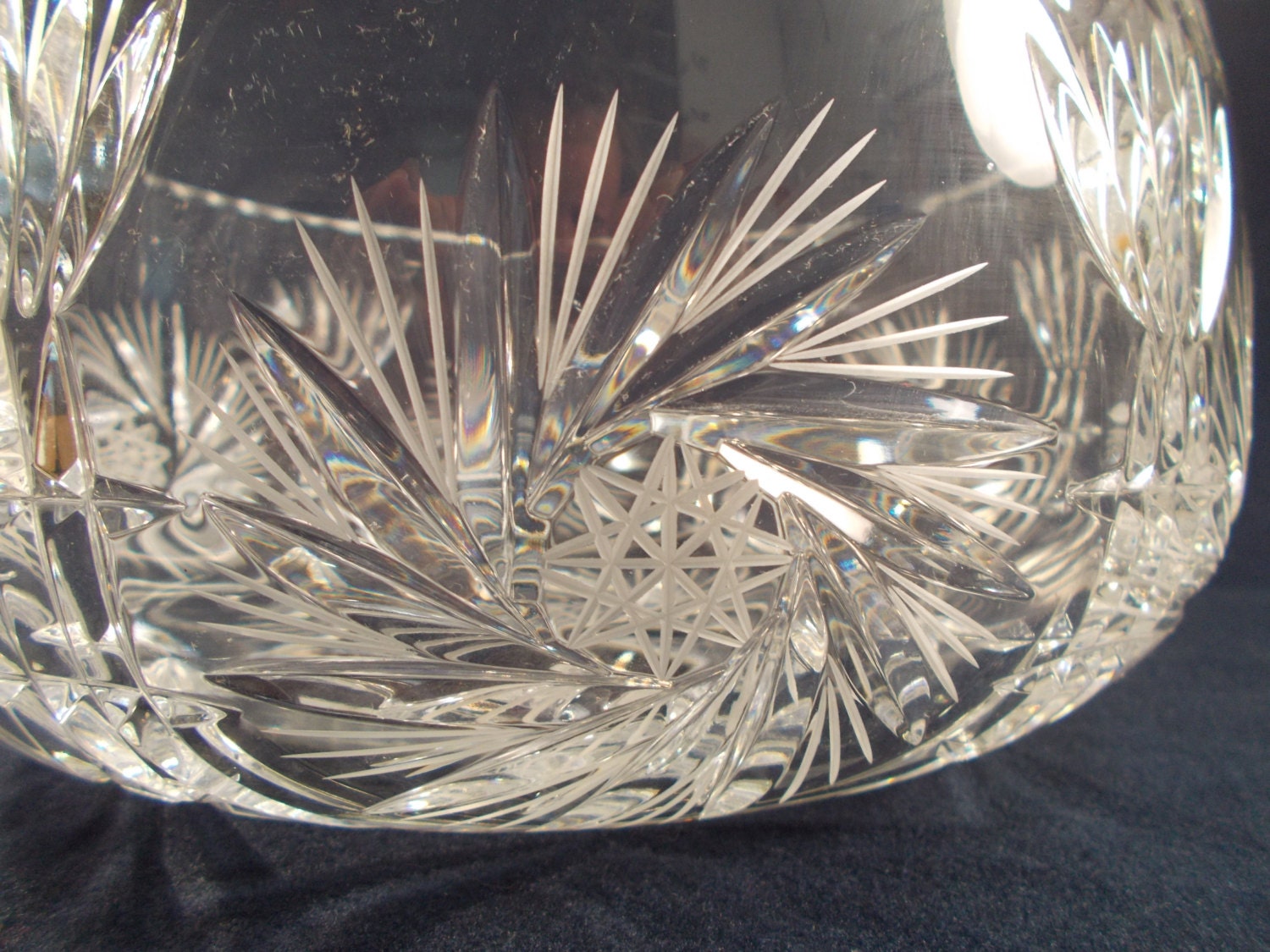 Polish Cut Crystal Bowl Pinwheel and Starburst Pattern Etsy