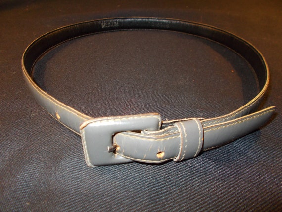 Yves Saint Laurent Grey Leather Belt - image 1