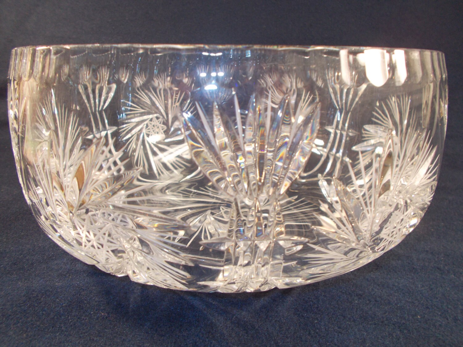 Polish Cut Crystal Bowl Pinwheel and Starburst Pattern Etsy