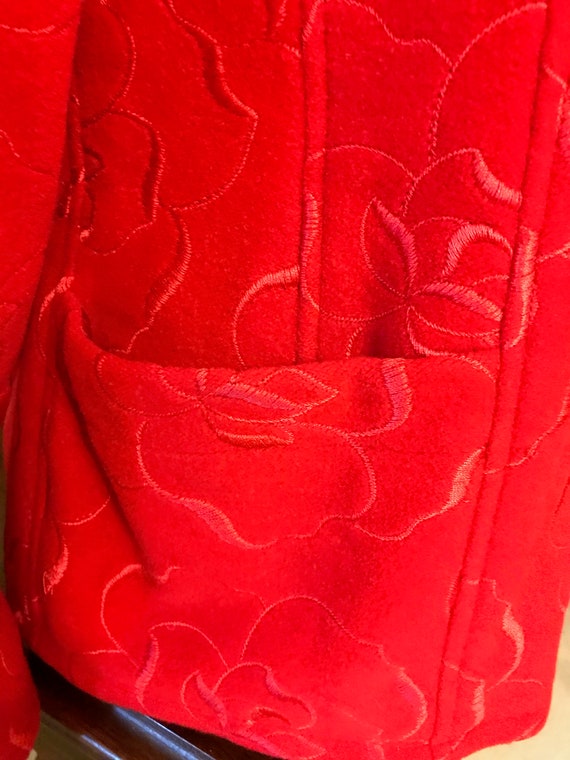 Vintage 1990’s Ungaro Red Wool Jacket - image 5