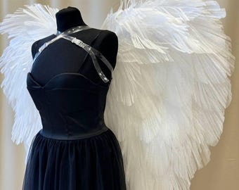 Big white angel wings, angel wings for adults – big fluffy wings – cosplay wings – fluffy angel wings