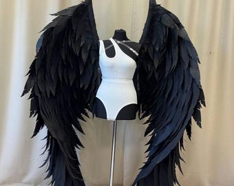 Alas de ángel góticas - Alas de ángel oscuras - Disfraz de ángel caído - Alas negras para adultos