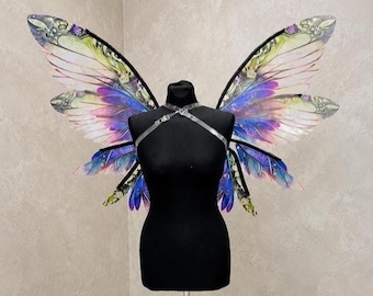 Large Fairy Wings for Adults – Fantasy Blue Cosplay Wings – Statement Festival Wings – Handmade Costume Wings for Photoshoots