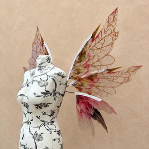 Magical pink wings of a flower fairy - Small forest elf wings - Fairy cosplay costume for adults - Wings for a festival