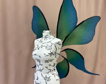 Blue-green fairy wings - Large elven wings - Blue magical wings for adults - Cosplay costume - LARP Cosplay
