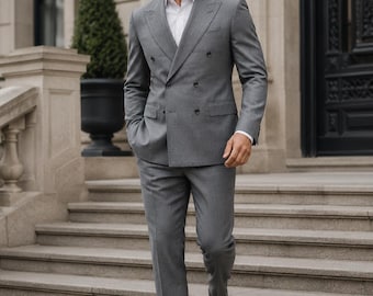 1940s Mens Vintage Inspired Suit | Tailored 2 Piece Classic Fit | Single & Double Breasted Retro Gentleman Formal Suit