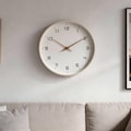 Nordic Solid Wood Wall Clock, Silent Minimalist Scandinavian Decor, Large Living Room Kitchen timepiece