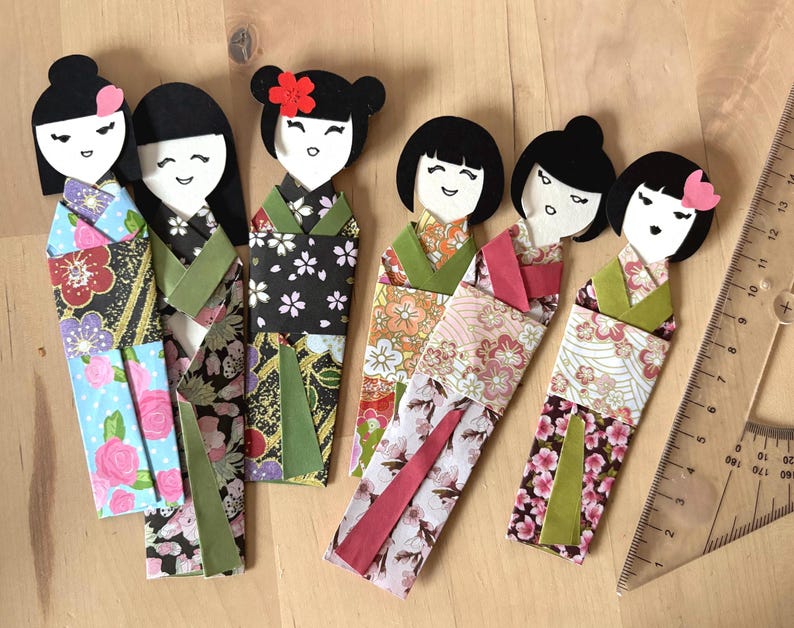 Paper Doll Ruler Japanese Origami Doll Made With Quality Paper and Lots of Love - Etsy