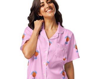 Tiny Tushy Club - All-over print women’s short sleeve pajama top