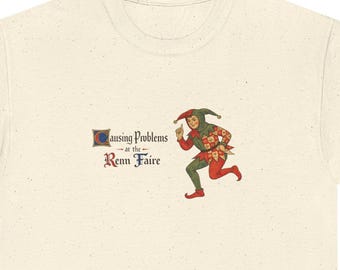 Jester Hat Renn Faire Shirt, Vintage Jester Graphic Tee, Medieval Festival Apparel