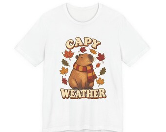 Capy Weather capybara fall leaves tee | Autumn animal shirt