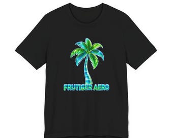 Tropical Palm Tree Tee | Frutiger Aero Text