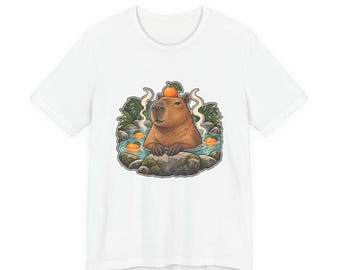 Capybara Hot Spring Tee | Relaxing Nature Illustration