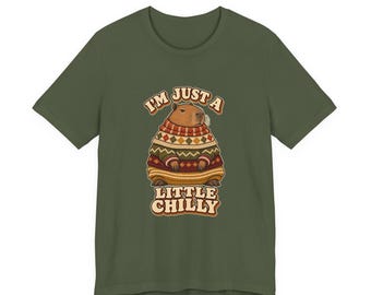 Capybara Sweater T-Shirt | Vintage Illustration, Lightweight Cotton Tee