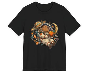 Astronaut Sloth Holding Moon T-Shirt | Whimsical Space Illustration