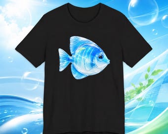 Frutiger Aero Fish T-Shirt, Y2K Cyber Aquarium Graphic Tee