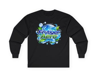 Frutiger Aero Logo graphic Long Sleeve Tee | Retro Tech Bubble Design